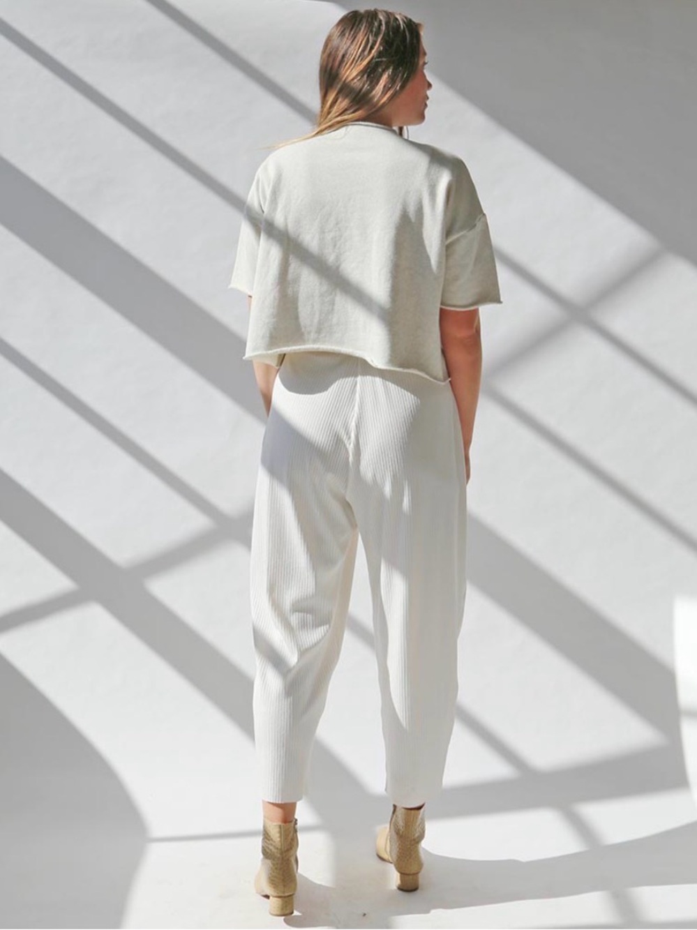 Easy Fit Pant Ribbed High-Waist Pants